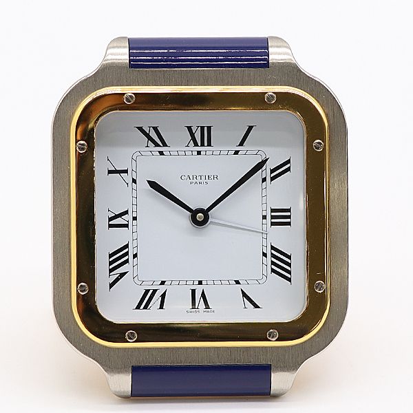 デッドストック級 稼働 カルティエ トラベルクロック 7508 12467 QZ ホワイト文字盤 置時計 7814400 10TLT KMR ABC16822