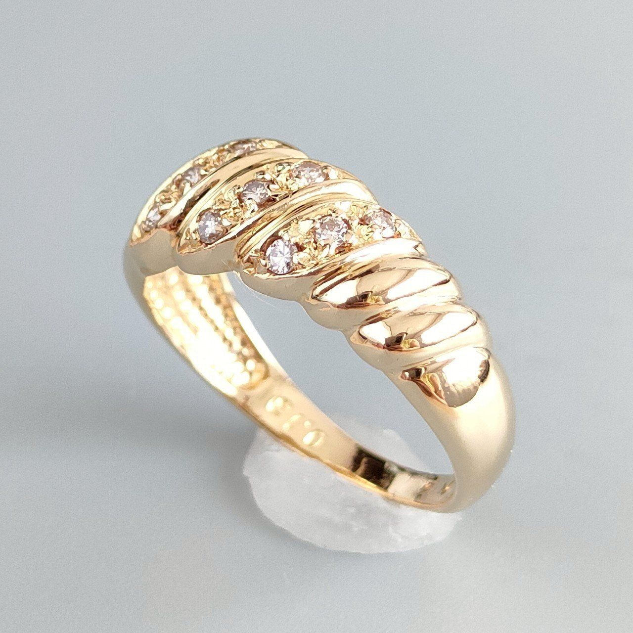 1912-0251●宝市/K18/シンプル/ダイヤモンド入ネックレス/約3.8g(梱包サイズ60) 2000円OFFクーポン即納可 ダイヤモンド ネックレス