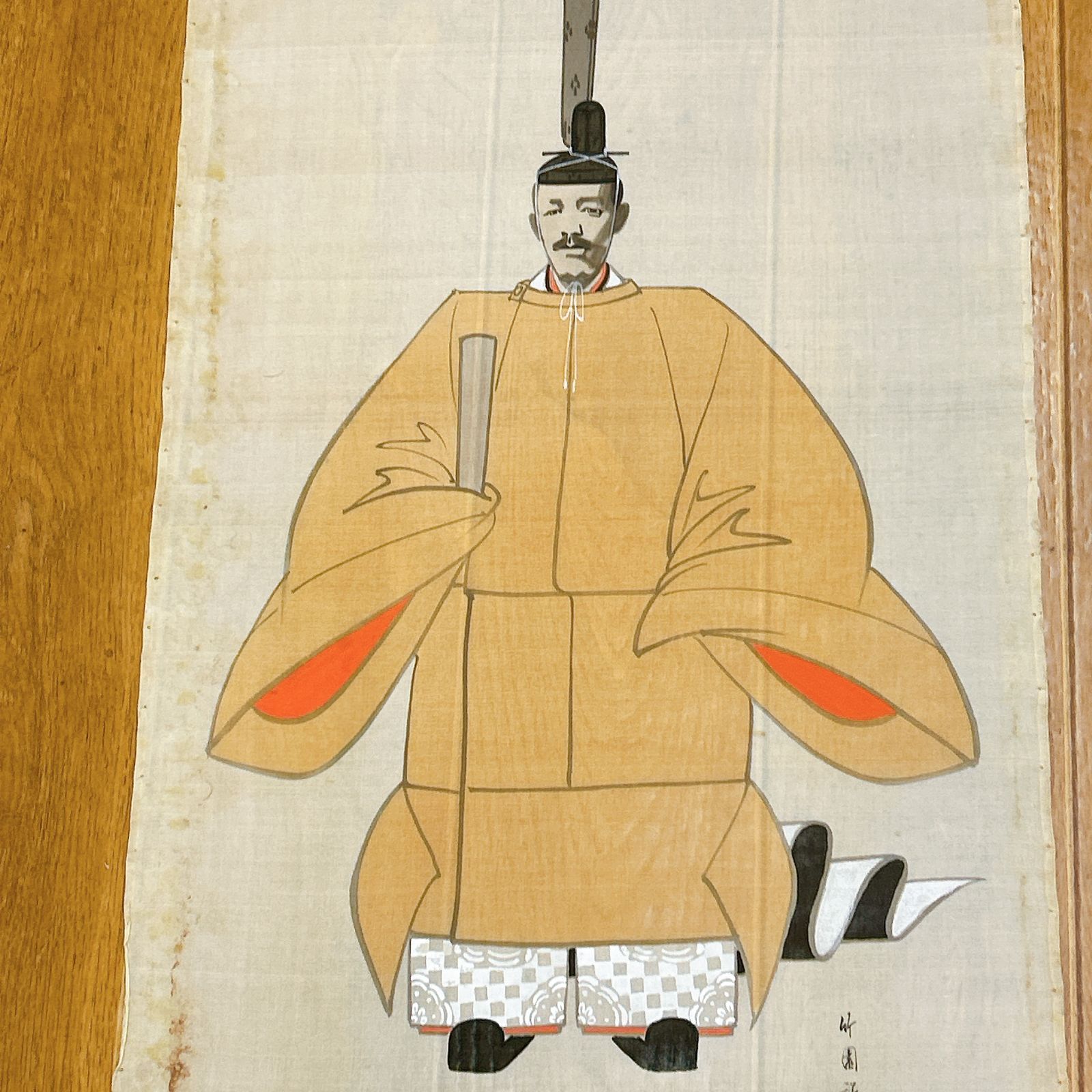 希少！大正天皇即位装束画 竹園謹写 大正天皇像 第123代天皇 本紙のみ