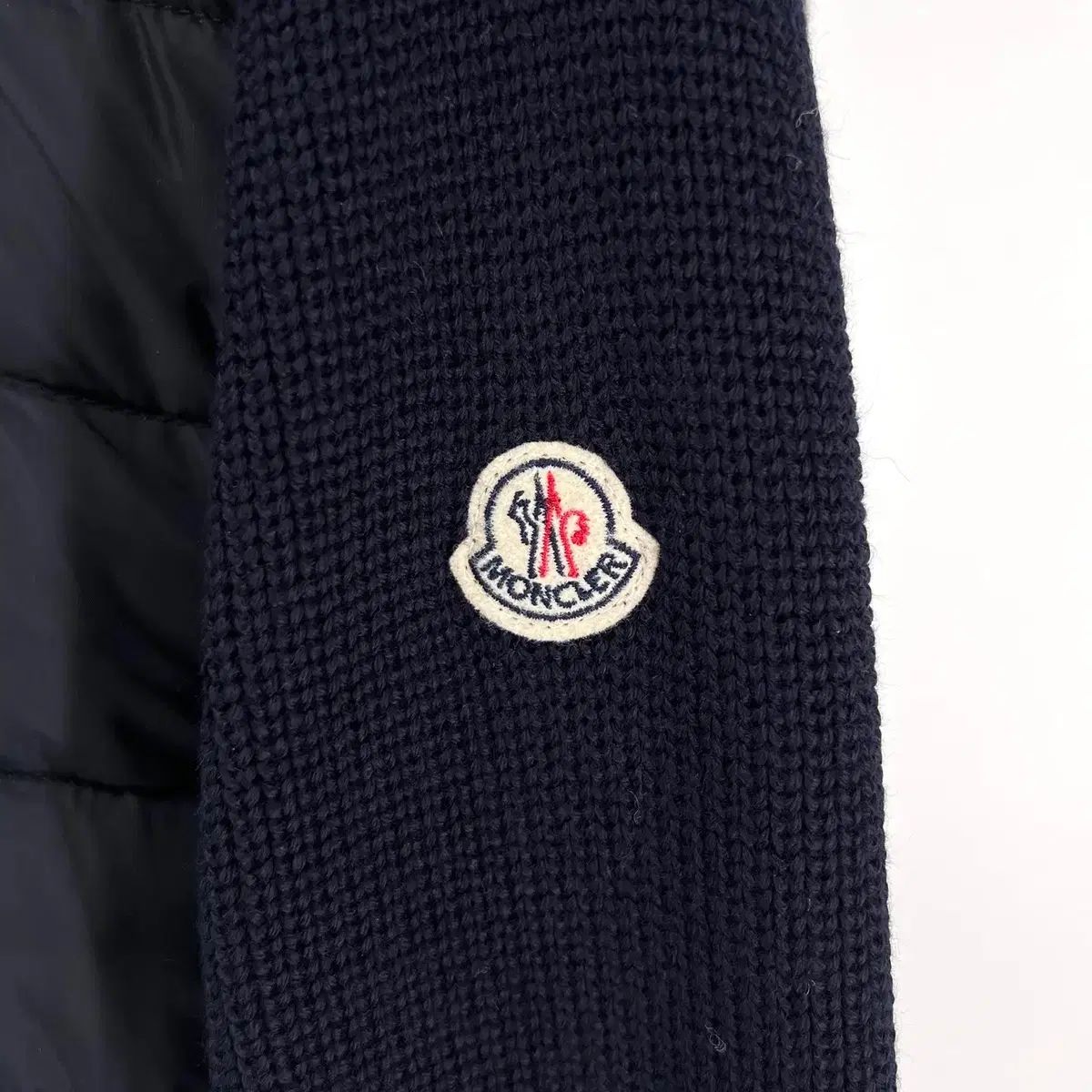 美品　モンクレール　カーディガン　トリコット　ダウン　ネイビー　M モンクレール MONCLER モンクレール ウールカーディガン