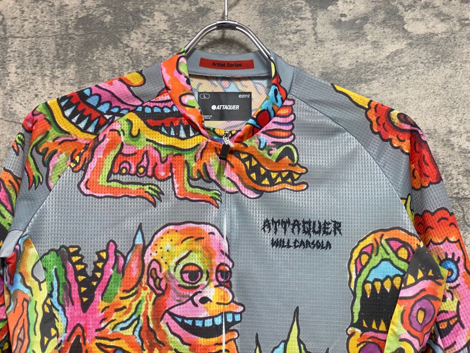 JI066 アタッカー ATTAQUER Artist 半袖 サイクルジャージ グレー 総柄