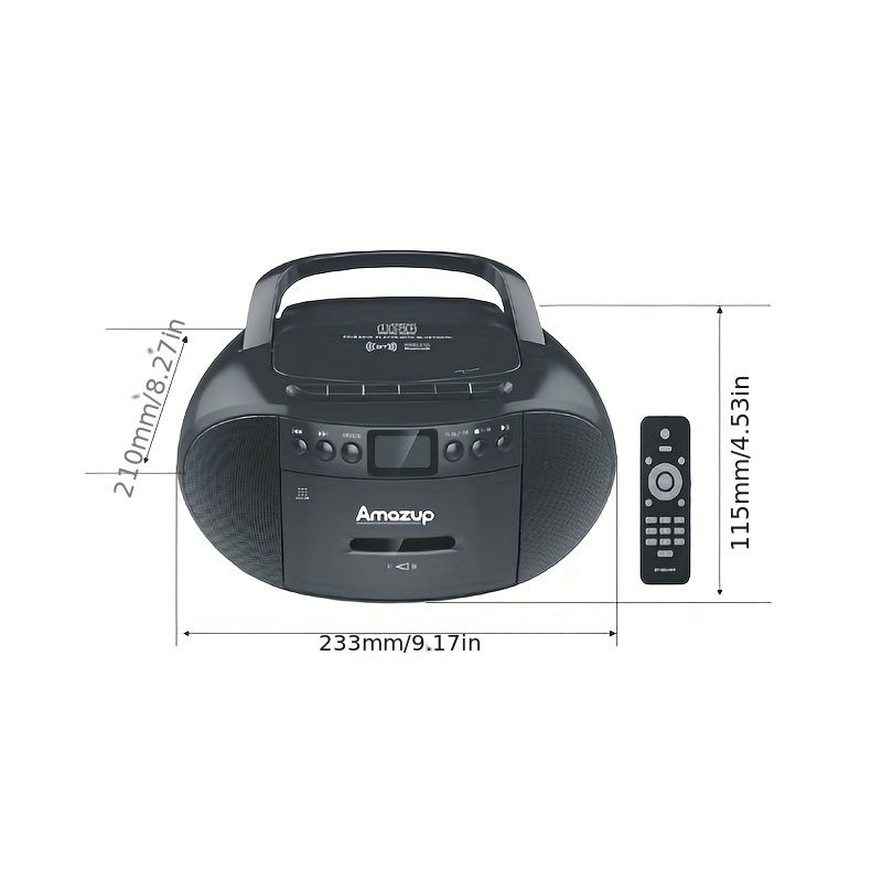 新着商品 多機能CDプレーヤーワイヤレス接続USB再生ステレオデュアルスピーカーAM|FMラジオカセット再生ポータブルステレオステレオヘッドフォンインターフェースリモコンA-Bリピート録音機能nMe
