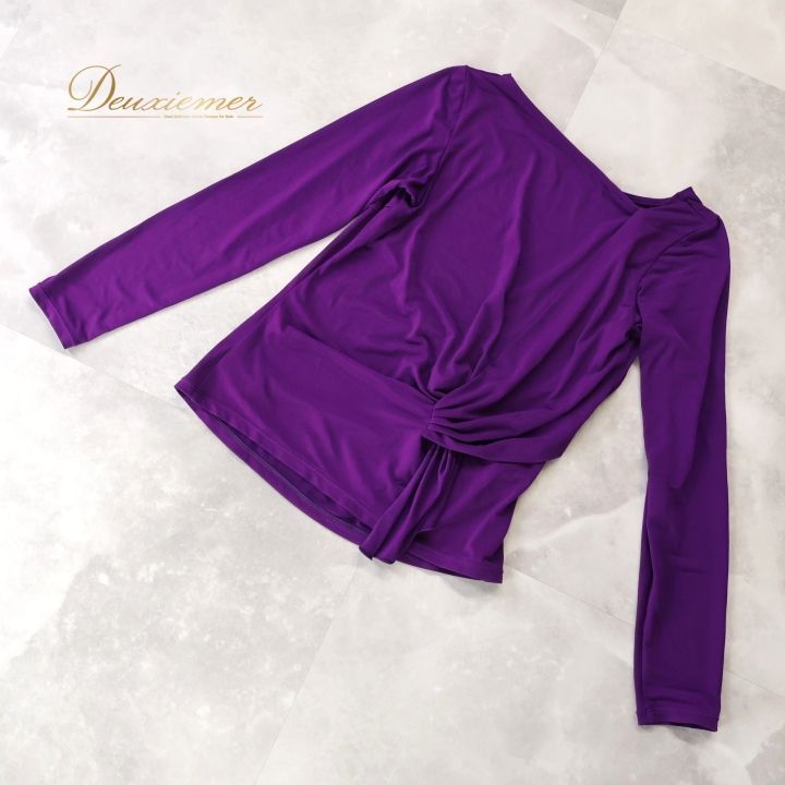 【社交ダンス】チャコット  Dance パープルペイズリー調トップス チャコット 社交ダンス トップス M