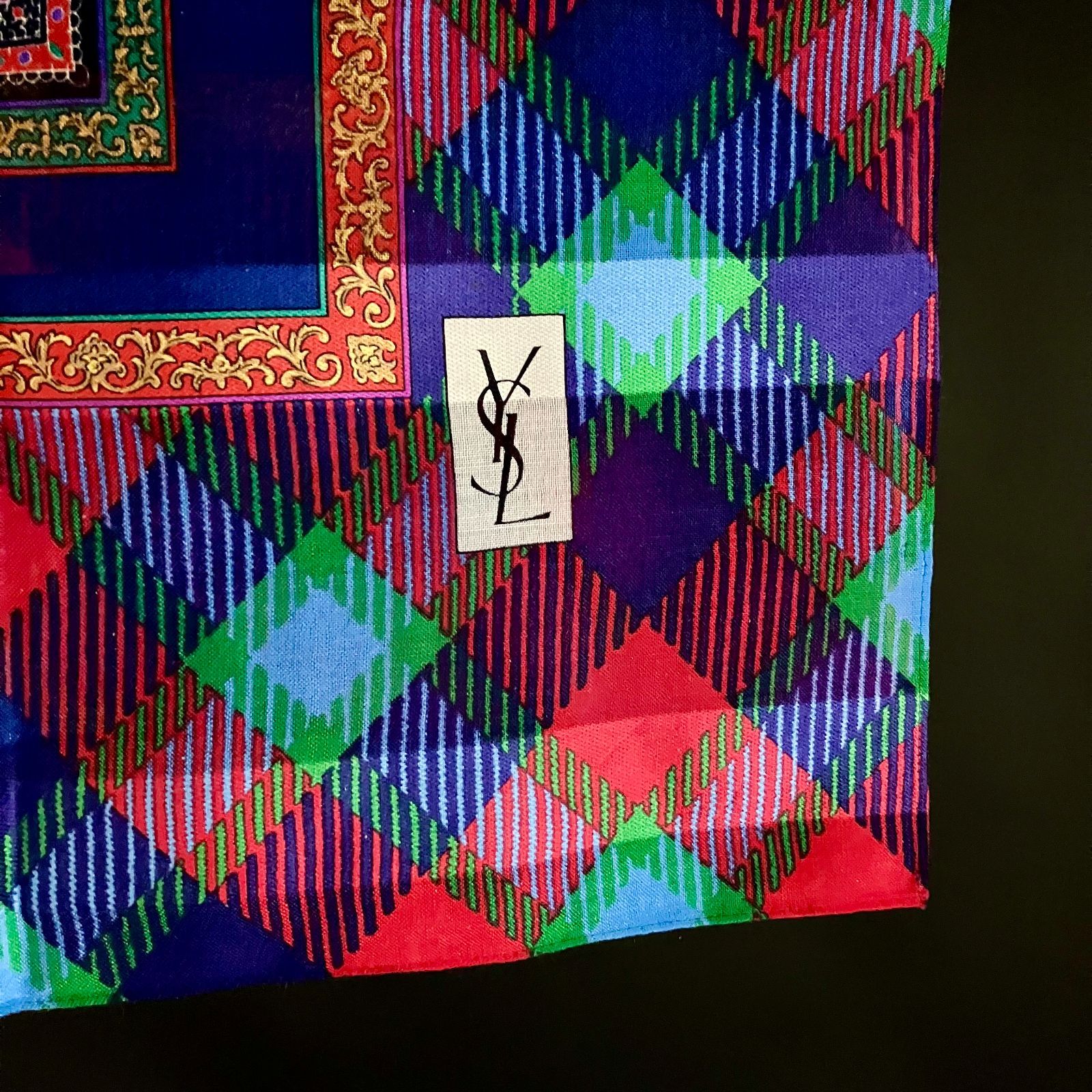 イヴ・サンローラン YVES SAINT LAURENT 大判スカーフ マルチカラー