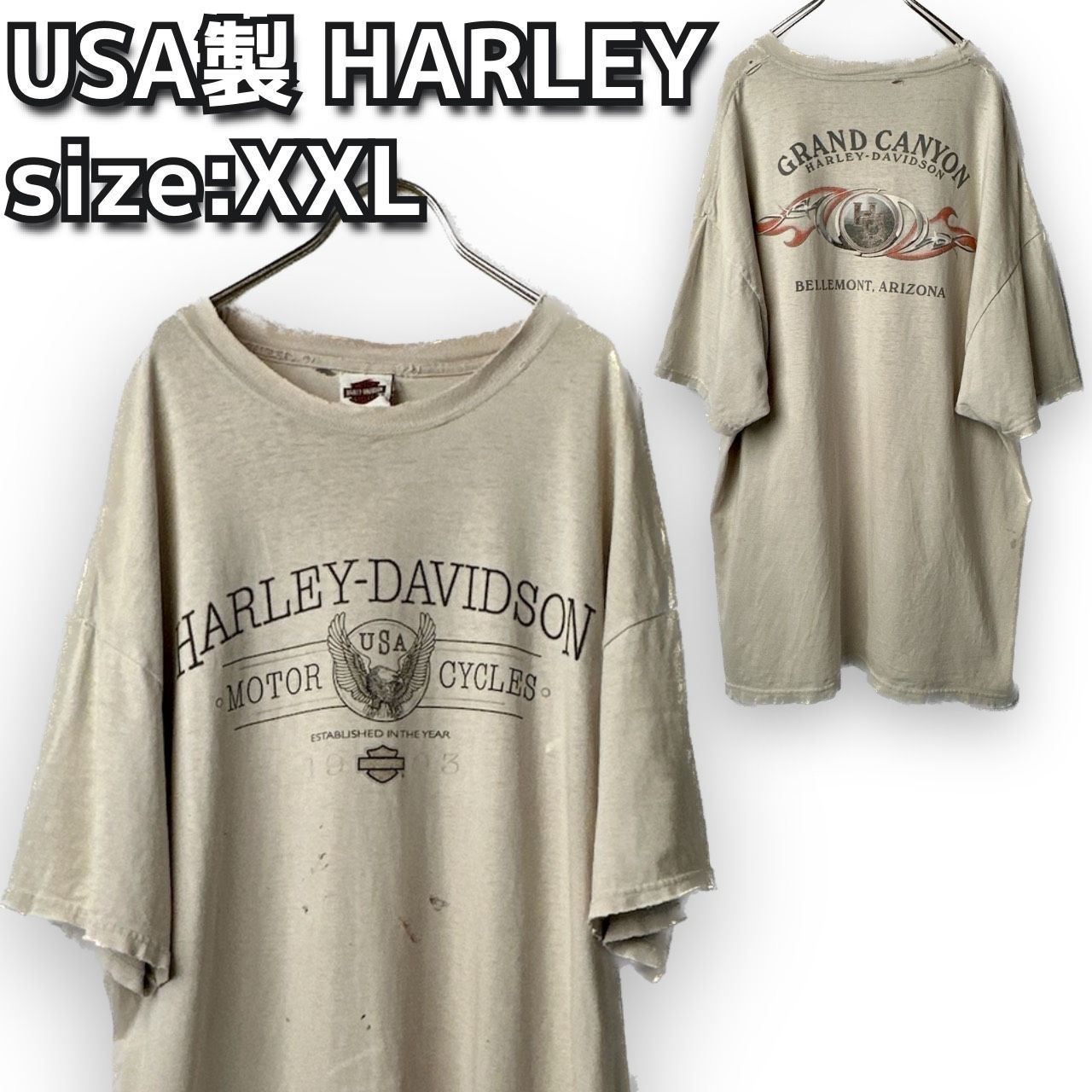 ハーレーダビッドソン USA製 両面ビッグプリント 超ゆるだぼ Tシャツ 4XL