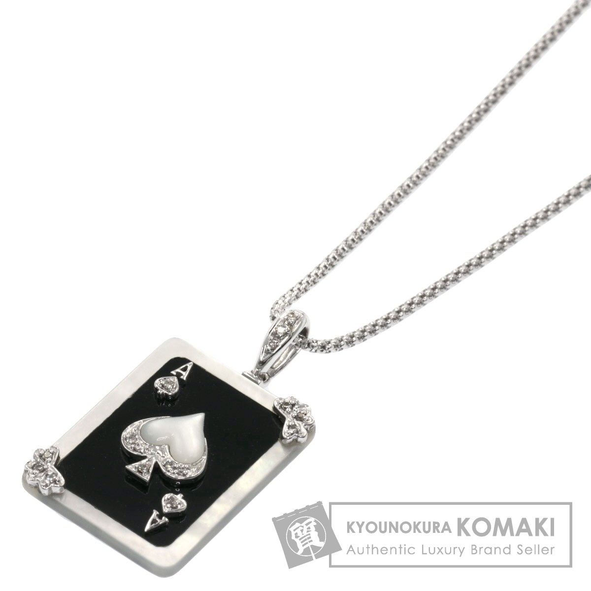 SELECT JEWELRY ダイヤモンド オニキス ペンダントトップ K18WG レディース