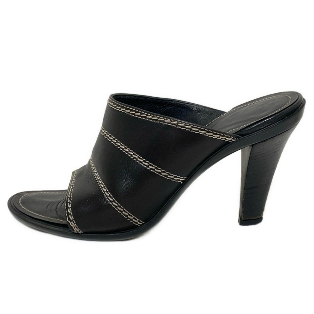 TOD S トッズ ミュール 37 レディース - 黒 レザー