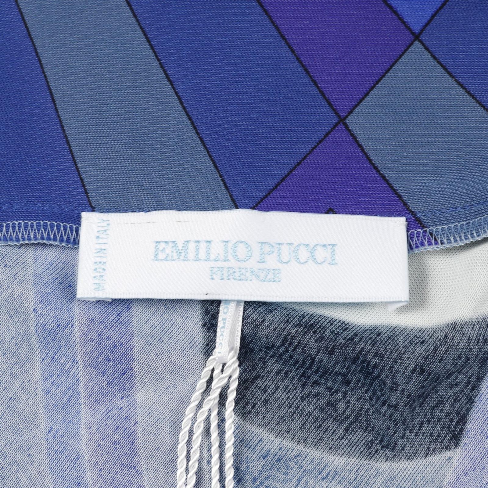 美品 EMILIO PUCCI エミリオプッチ 襟 シャツワンピース ブルー エミリオプッチ Emilio Pucci ワンピース 96RG13 ブルー