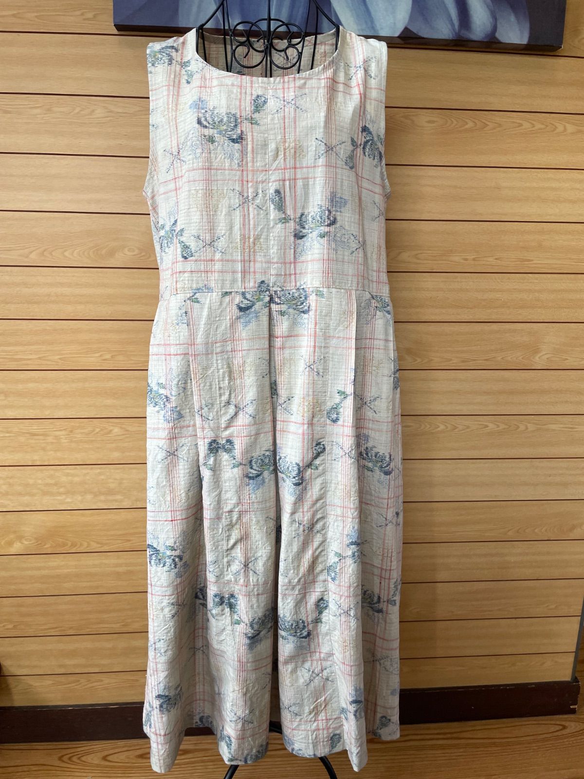 最終価格、八の⑧　着物リメイク　紬のワンピース、ジャンパースカート 紬のワンピース またはジャンパースカート 着物のリメイク