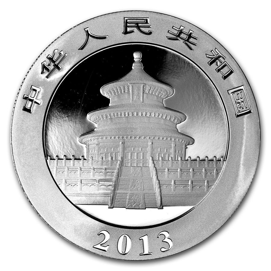 保証書・カプセル付き] 2013年 (新品) 中国「パンダ」純銀 1オンス 