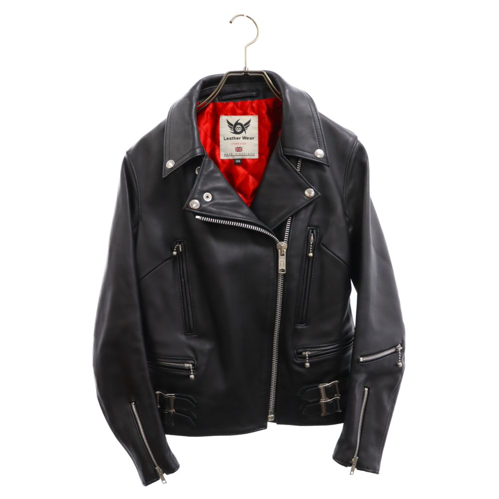 美品 ステアハイド 666 ダブル ライダースジャケット UK レザージャケット 666 (トリプルシックス) ステアハイドレザー サイドベルト