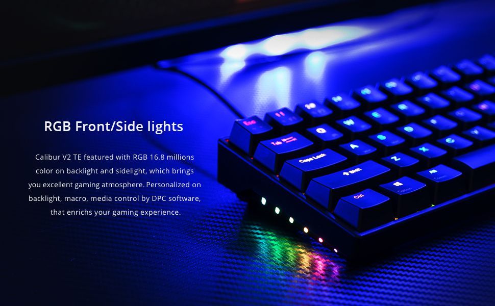 【新品・送料無料】DREVO Calibur V2 TE RGB 60% ゲーミングキーボード 英語配列 USB有線 ミニ コンパクト 71キー  テンキーレス