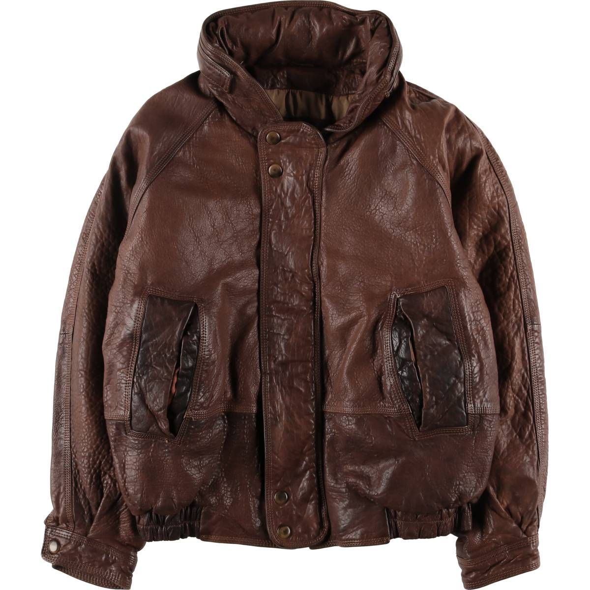 古着 80~90年代 ノーティカ NAUTICA 中綿入り レザーブルゾンタイプ  