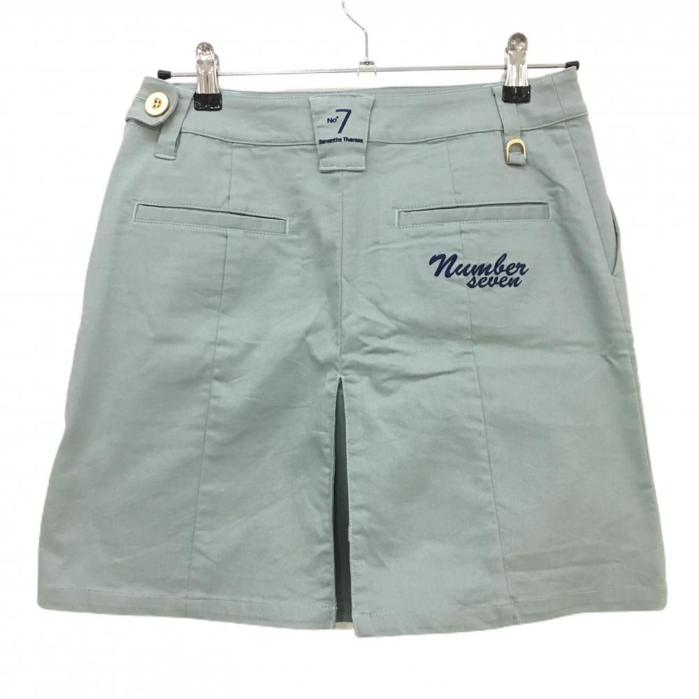 【超美品】サマンサタバサ No.7 スカート ライトグリーン ボックスプリーツ ストレッチ  レディース 38(M) ゴルフウェア Samantha Thavasa