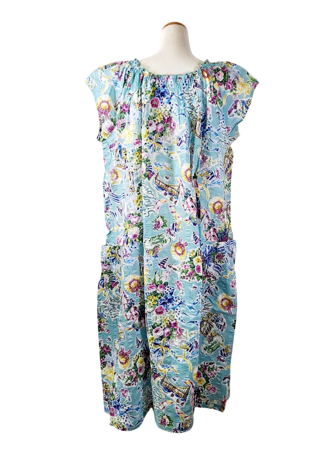 春物入荷！！ 鴨居羊子 TUNIC 5分袖半開ワンピース 80ローン