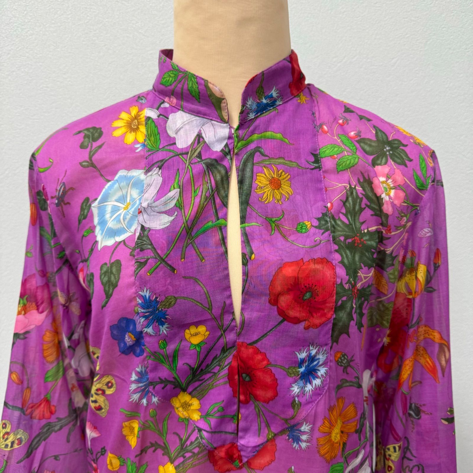 GUCCI グッチ シャツブラウス 花柄 フラワーフローラ サイズ40