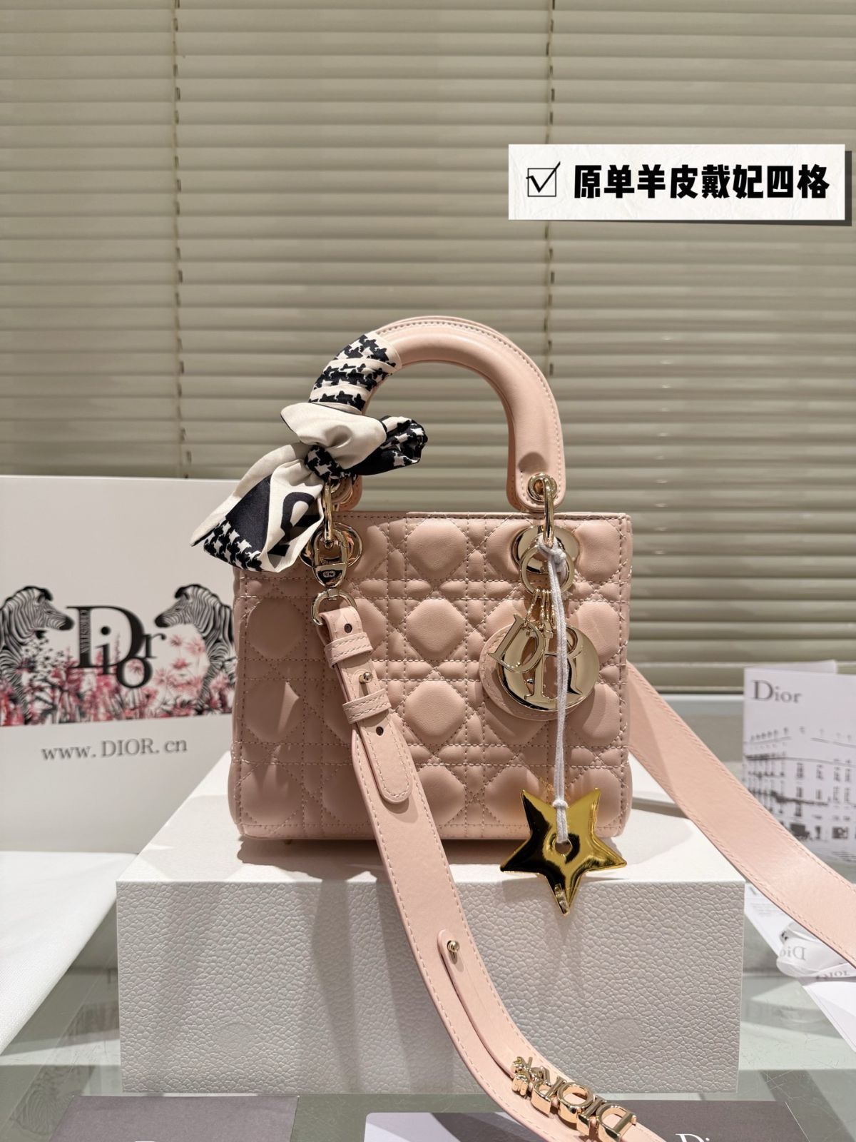 【ふわもこ素材で秋冬大活躍】DIOR Lady Dior バッグ ミニ DIOR | Lady Dior バッグ ミニ カナージュ ラムスキン & レジン