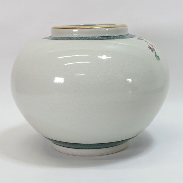 九谷焼 九谷窯 九谷松園 ◇【花器】九谷焼/鴛鴦遊池図 九谷松園