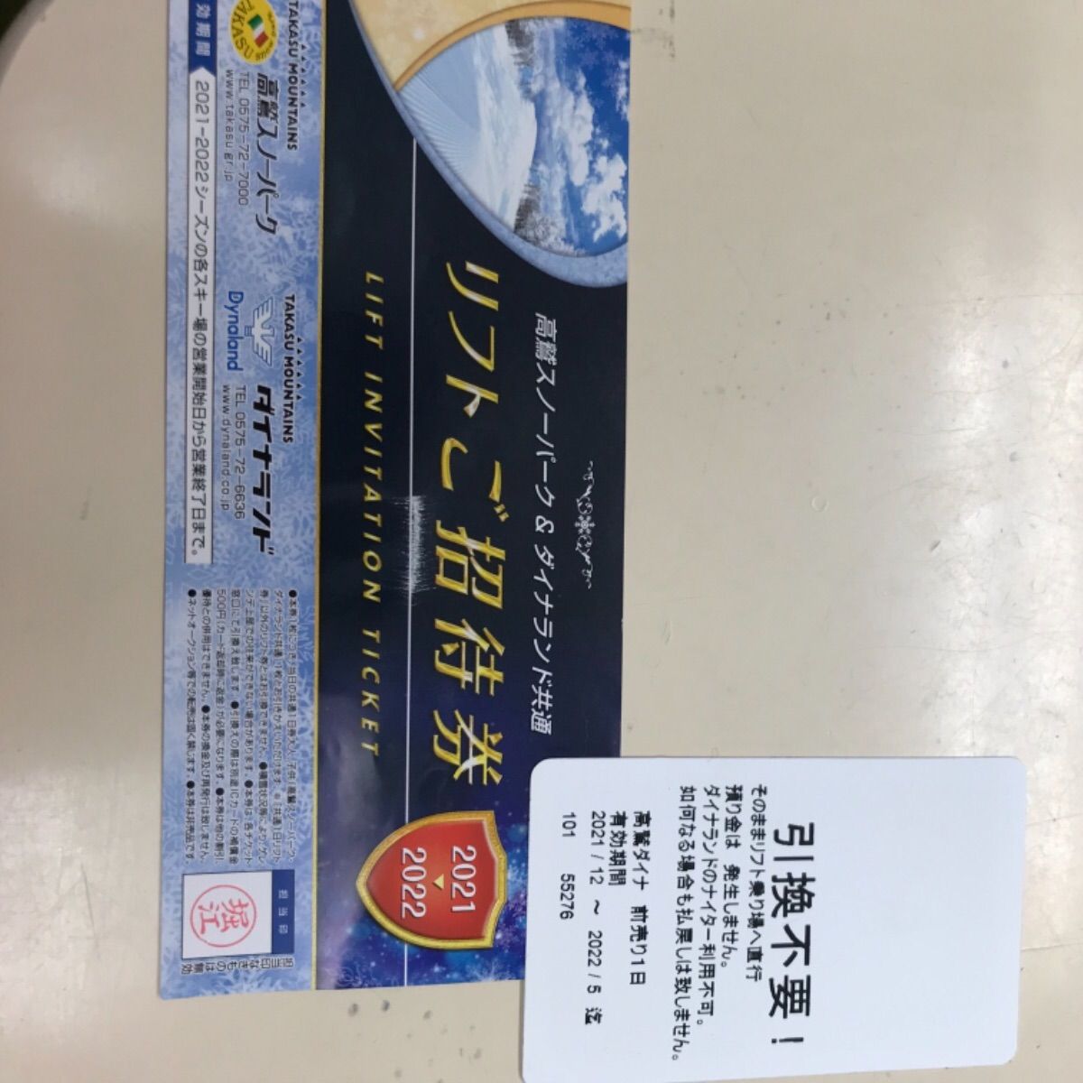 ダイナランド　Dynaland 高鷲スノーパーク チケット 高鷲スノーパーク・ダイナランドダイナ 1日リフト券