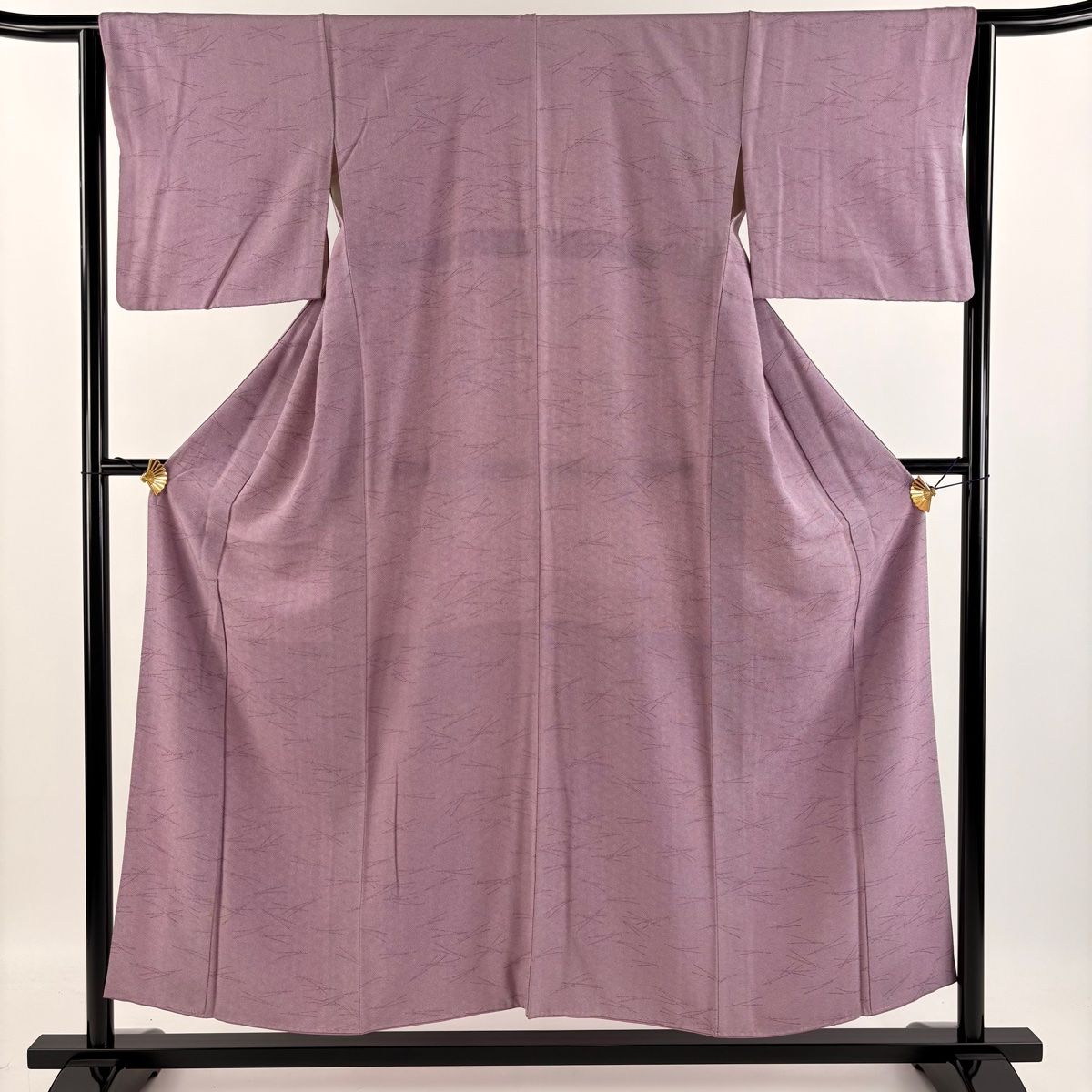 ★専用★美品 小紋 鮫小紋 紅紫色 身丈156.0cm 裄丈64.5cm 袷 小紋 身丈152.5cm 裄丈63cm S 袷 松葉 鮫 赤紫 正絹 秀品 【中古