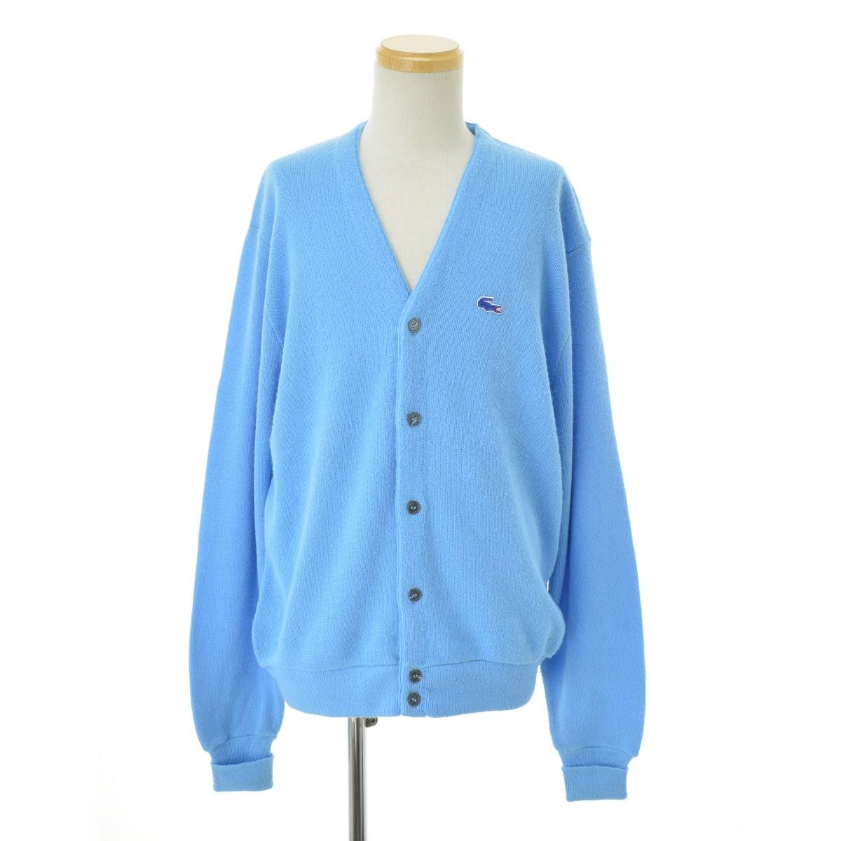 IZODLACOSTE】70s 糸巻きタグ 青ワニ アクリルニット長袖