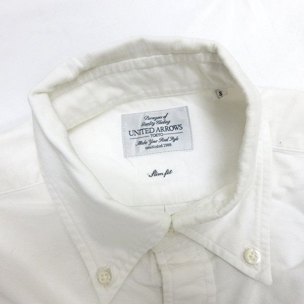 G■ユナイテッドアローズ/UNITED ARROWS 長袖BDシャツ/コットン【S】白/men's/170【中古】■