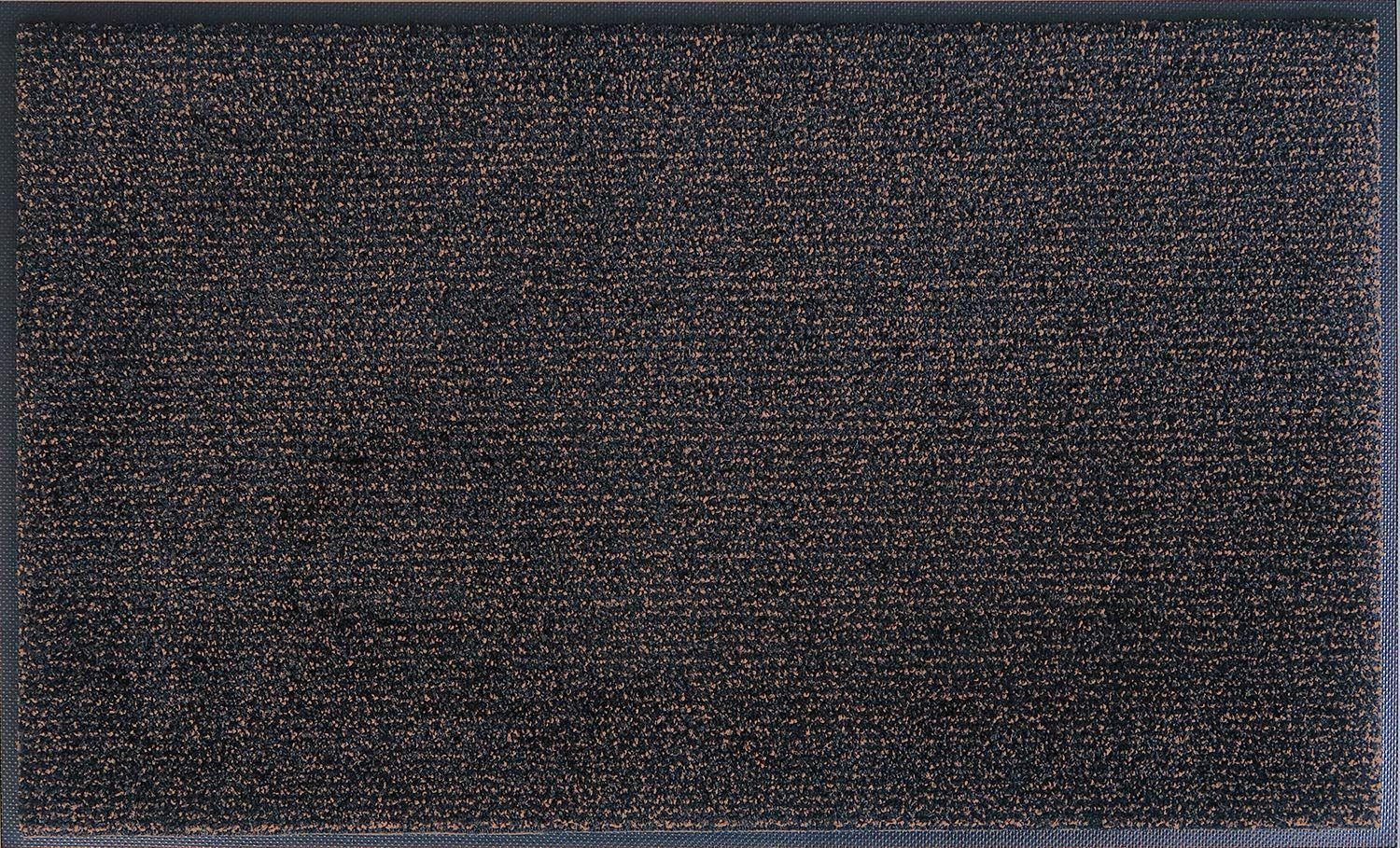60 x 90 cm_ブラック・ブラウン クリーンテックス・ジャパン(Kleen-Tex) 薄型万能玄関マット アイアンホース・ストライプ ブラック・ブラウン 60 x 90 cm