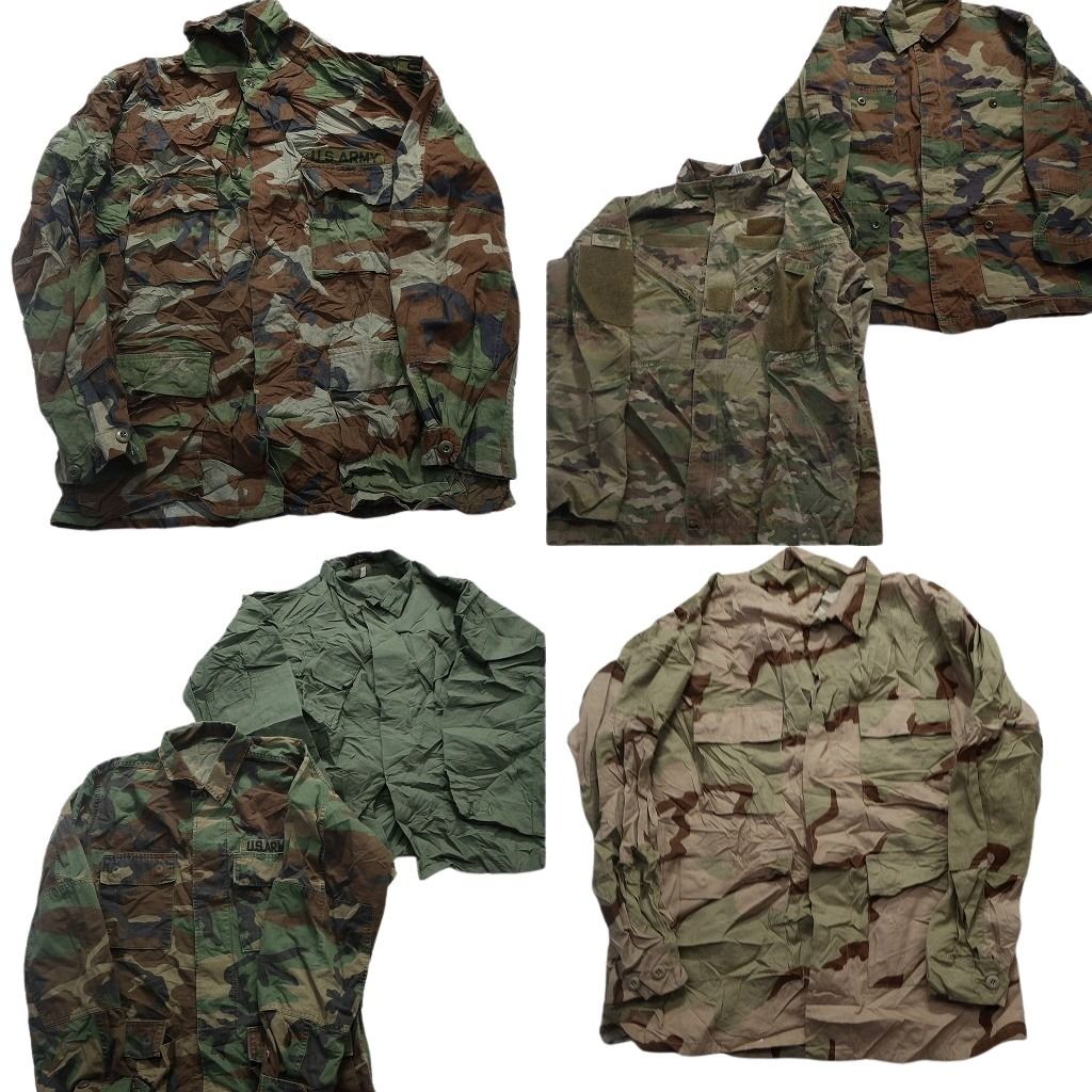 古着卸 まとめ売り 米軍民間 フィールドジャケット ミリタリー 6枚セット (メンズ Ｌ ) デザートカモ マルチカム  中古 古着 MY6094