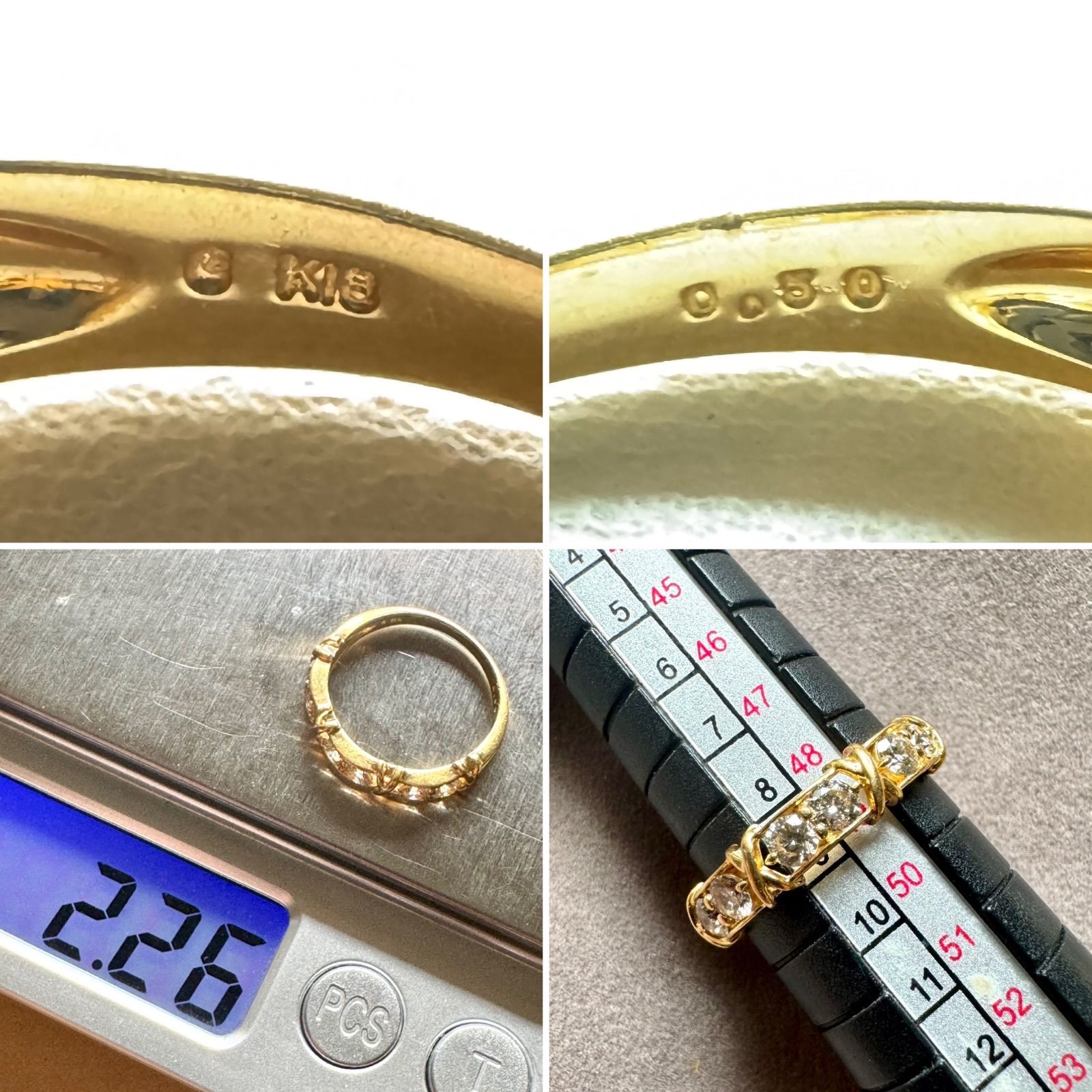 ESTELLE◇K18YG*9号*ダイヤモンドリング*指輪*エステール - メルカリ 