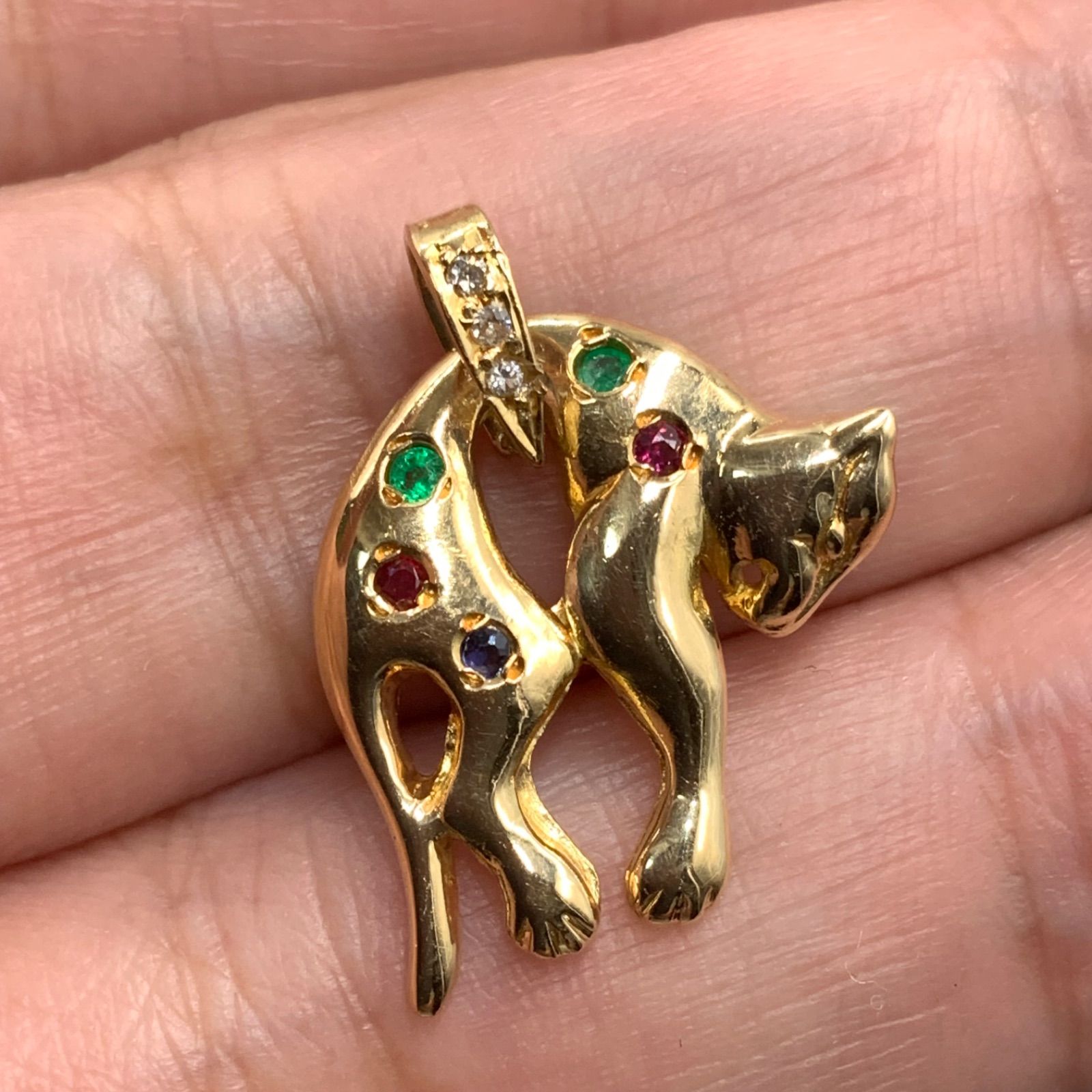 K18 パンサー ペンダント トップ 6.3g ダイヤ