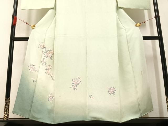 平和屋着物●森英恵・HANAE MORI　訪問着　花蝶文　金彩　正絹　逸品　AABH5280ph 平和屋着物○森英恵・HANAE MORI 訪問着 花蝶文 金彩 正絹 逸品