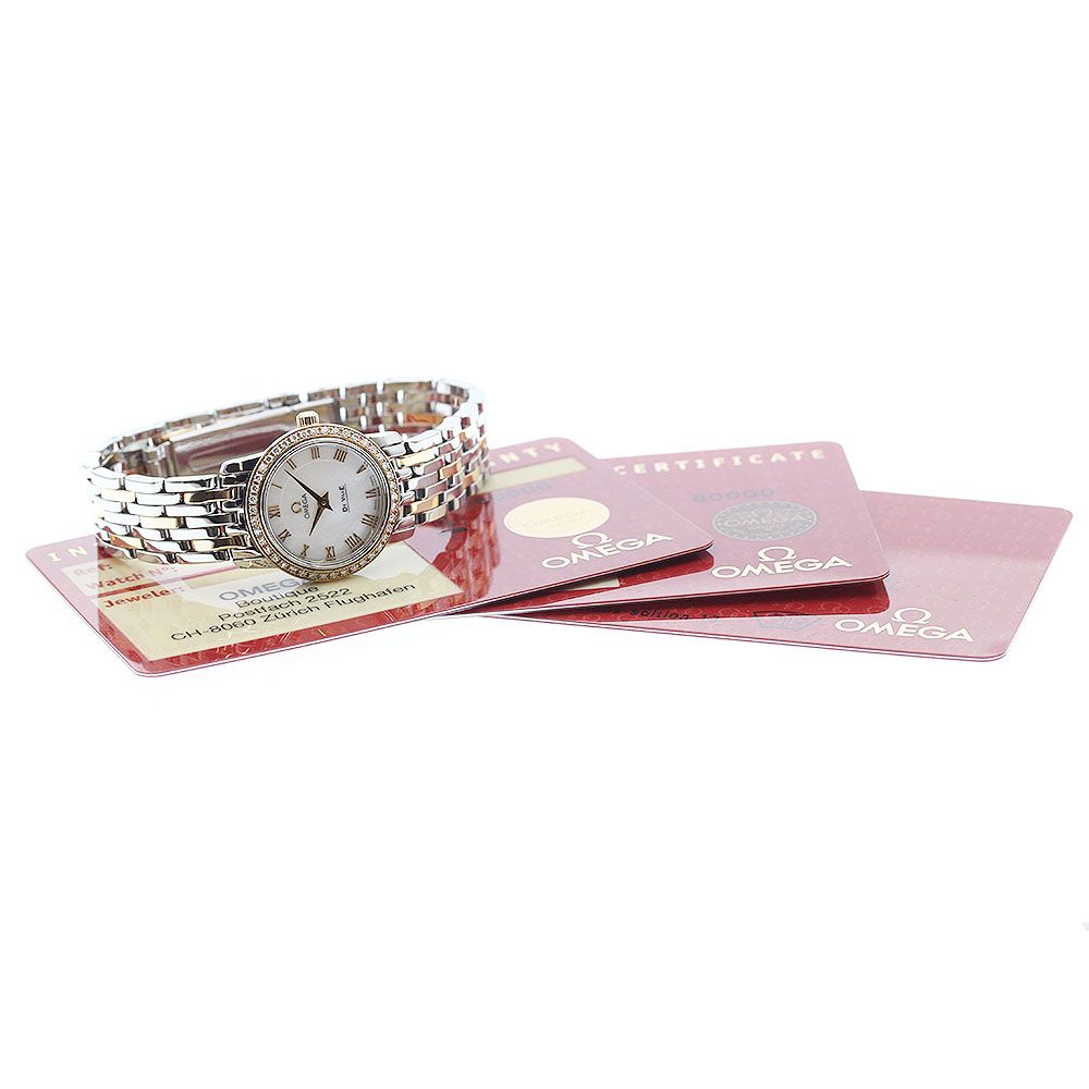 オメガ OMEGA 4375.71 デビル プレステージ ダイヤベゼル クォーツ レディース 保証書付き_906567