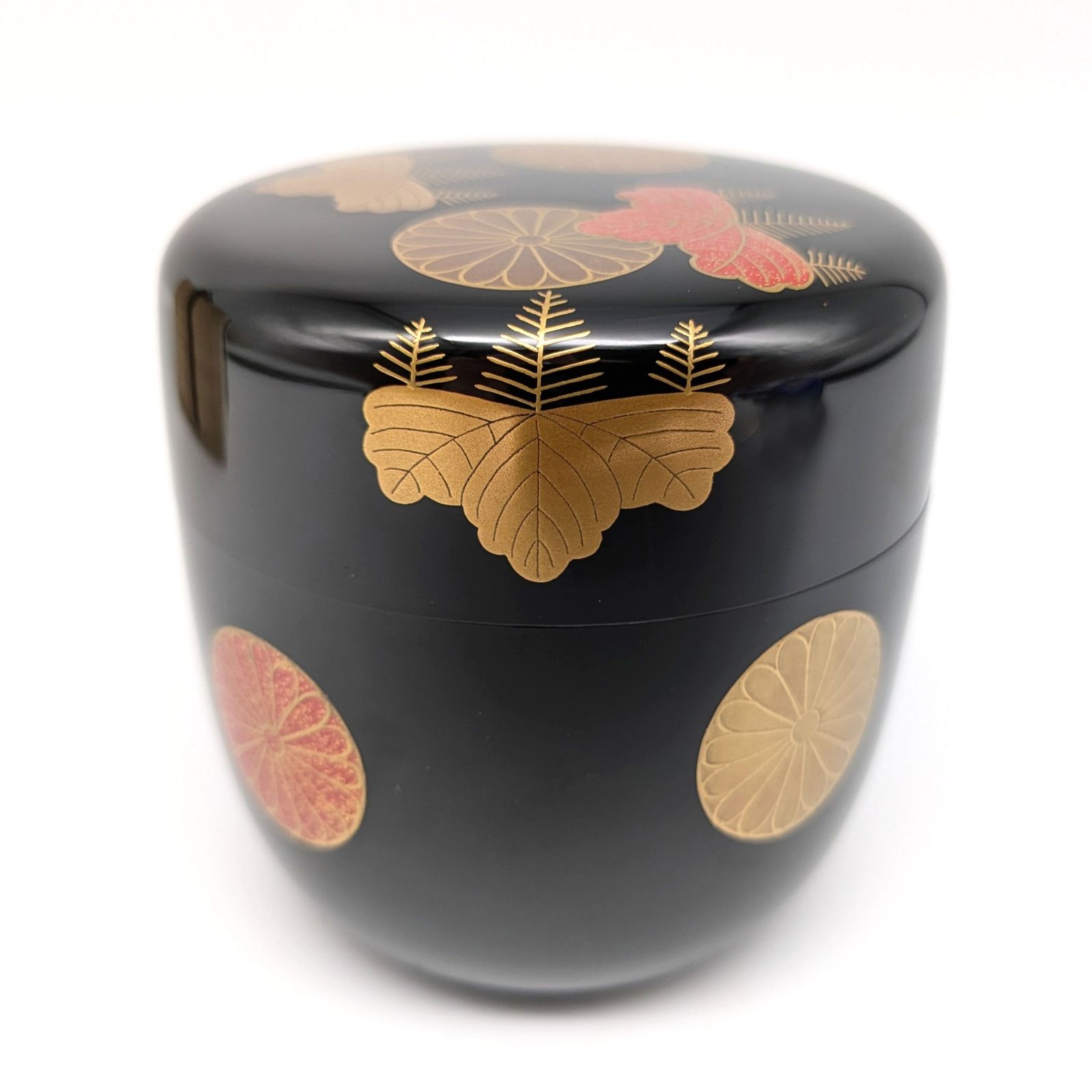 平棗 高台寺蒔絵 菊桐 加賀蒔絵 共箱 R1276 茶道具平棗高台 平棗 高台寺蒔絵 菊桐 加賀蒔絵 共箱 R1276 茶道具平棗高台