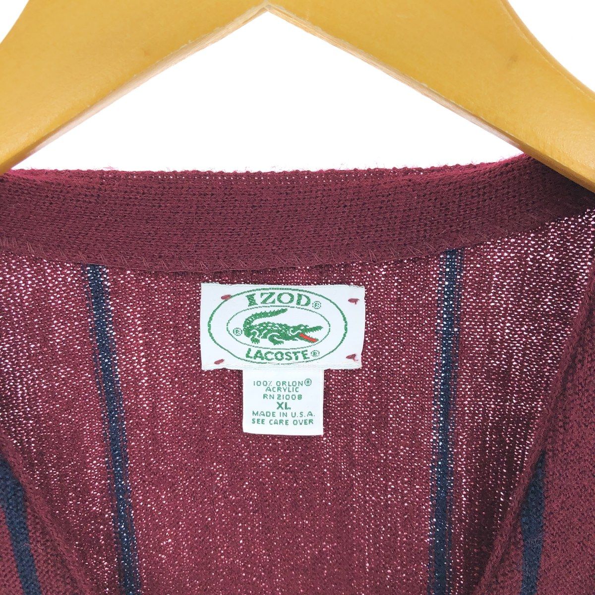 izod ラコステ　ストライプ　カーディガン 希少 80s 青ワニ LACOSTE IZODラコステ カーディガン - メルカリ