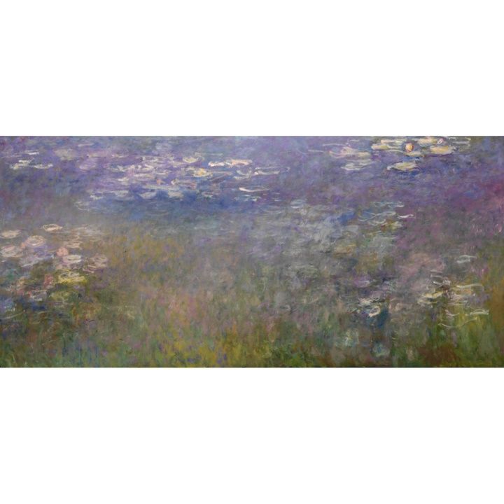 絵画風 壁紙ポスター (はがせるシール式) 【フルサイズ版】 クロード・モネ 睡蓮 1915-1926年 ネルソン・アトキンス美術館 キャラクロ K-MON-016S1 (1251mm×576mm) ＜日本製＞ ウォールステッカー お