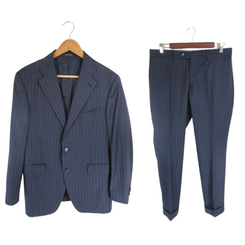 タリアトーレ TAGLIATORE 2ZVJ22B01 セットアップ スーツ テーラード ジャケット シングル 2B パンツ スラックス ストライプ柄 ネイビー 50 7R QQQ
