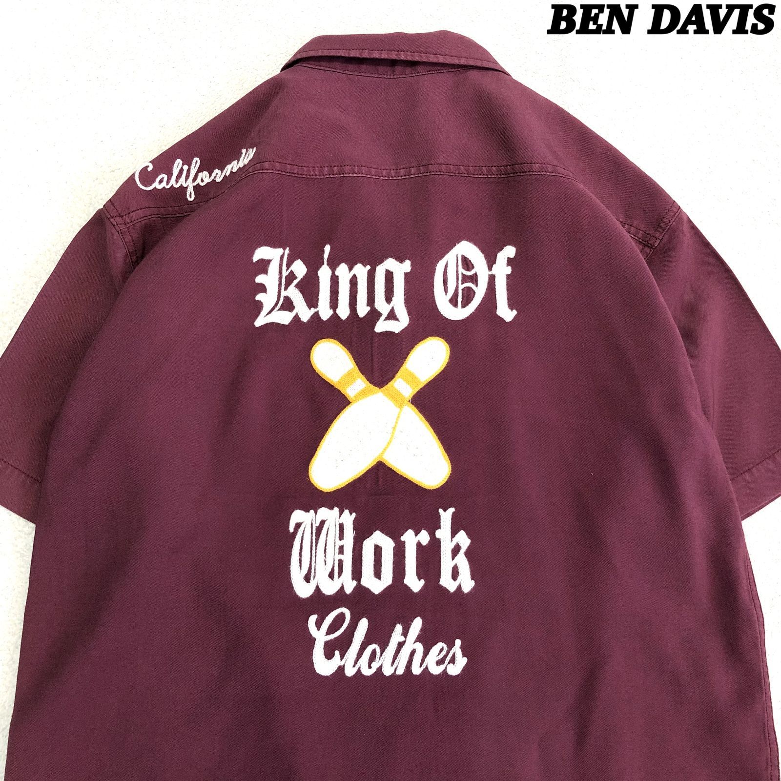 BEN DAVIS ベンデイビス ボーリングシャツ バーガンディ L BEN DAVIS ベンデイビス ボーリングシャツ バーガンディ L