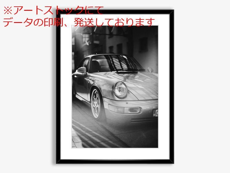 mz ポスター A3 (A4も可) ポルシェ クラシック ポスター 白黒ポルシェ ウォール アート ヴィ