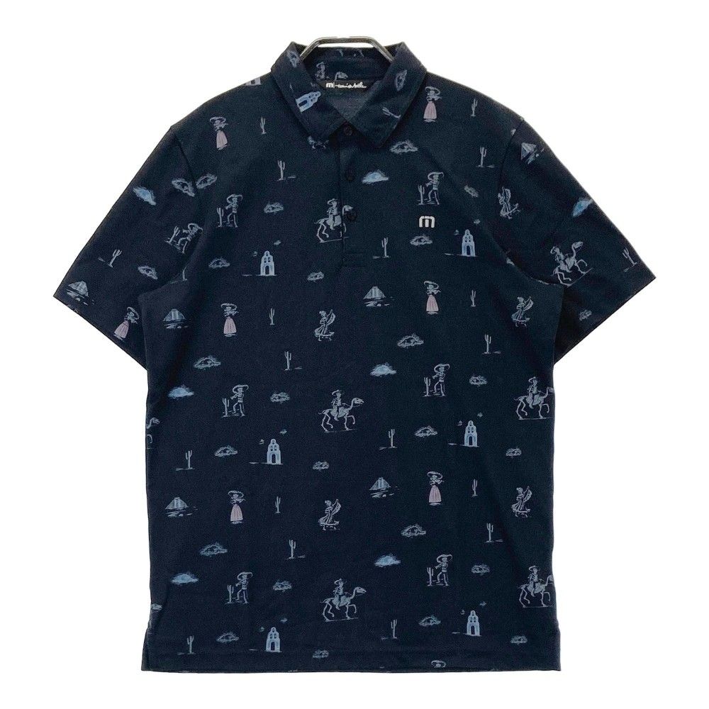 サイズ：L TRAVIS MATHEW トラビスマシュー  半袖ポロシャツ 総柄 ブラック系 [240101348964]# ゴルフウェア メンズ ストスト
