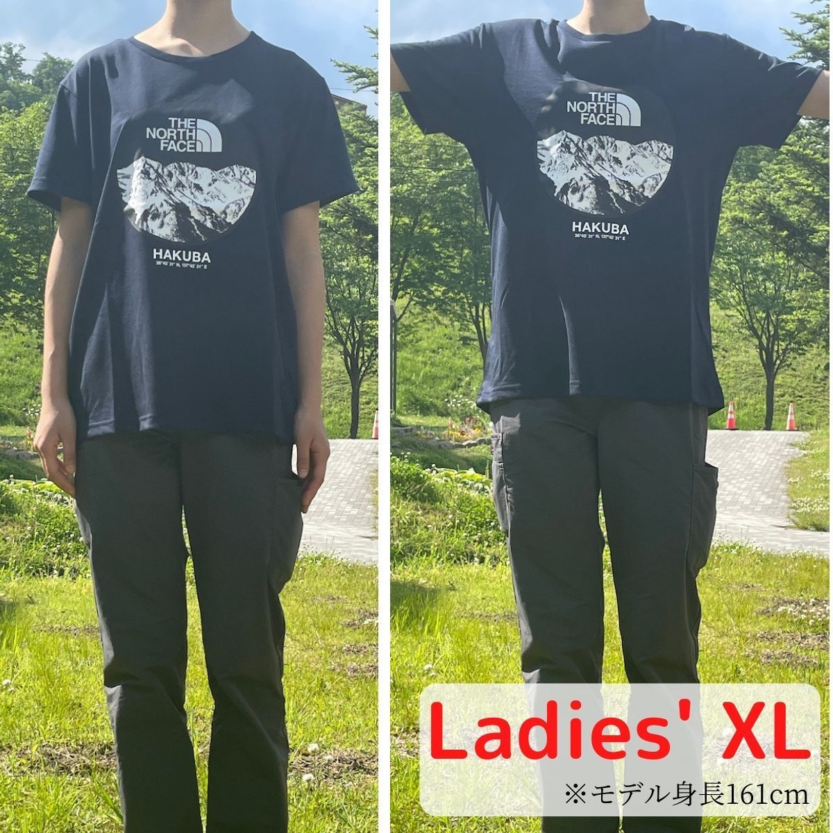 ノースフェイス　tシャツ　レディース　半袖　白馬　ロゴT　THENORTHFACE 　ネイビー