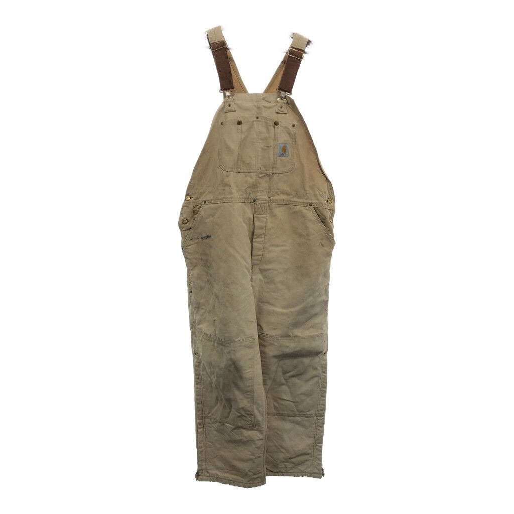 Carharttカーハート オーバーオールダック中綿キルティングダブルニー古着 Carhartt カーハート ダック キルティング ワーク オーバーオール