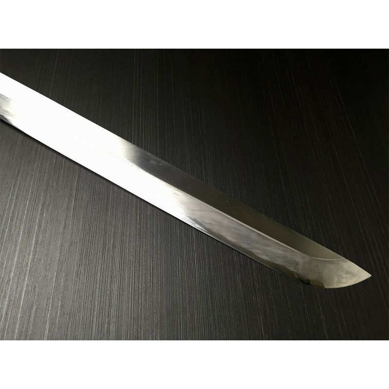 3295 マグロ包丁鞘付き 刃渡700mm 鮪包丁 反り 人工象牙三本黒巻八角柄