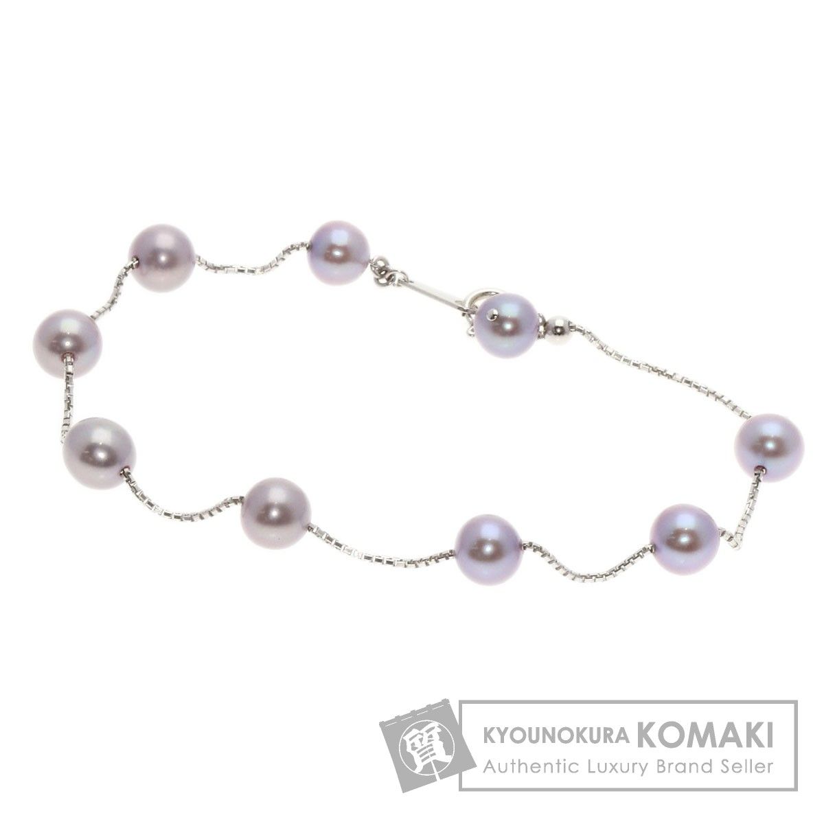 TASAKI タサキ ステーション 淡水パール 真珠 ブレスレット K18WG 