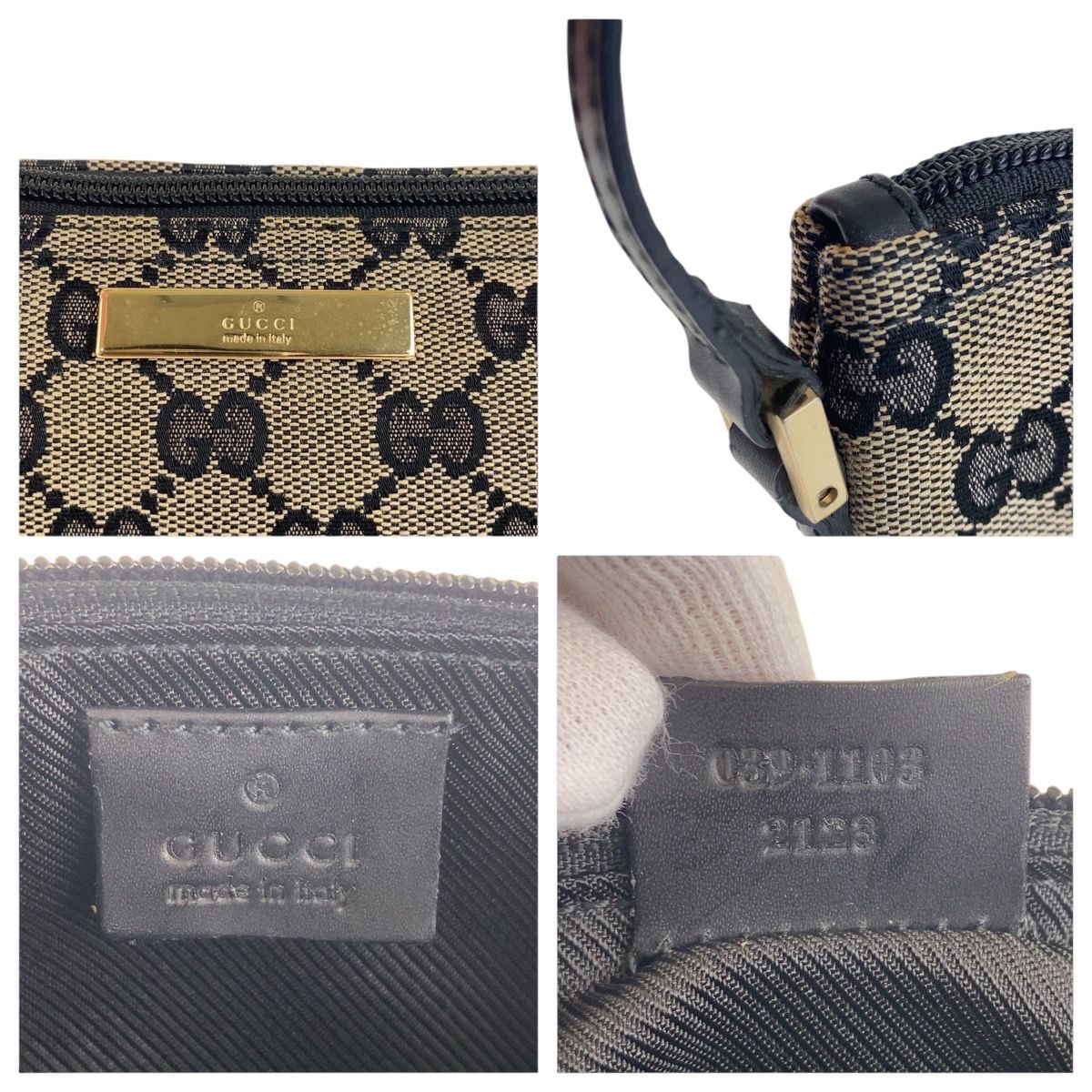 レビュー高評価アイテム特集｜ファッション通販 美品 GUCCI GGキャンバス/レザー ゴールド金具 ブラック グッチ バッグ