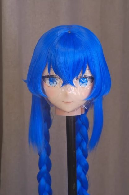 全頭マスク カツラ付き ロック付き NO.599 フルマスク ドール ヘッドロリータ人形 コスプレ 仮装 変装 着ぐるみ kigurumi