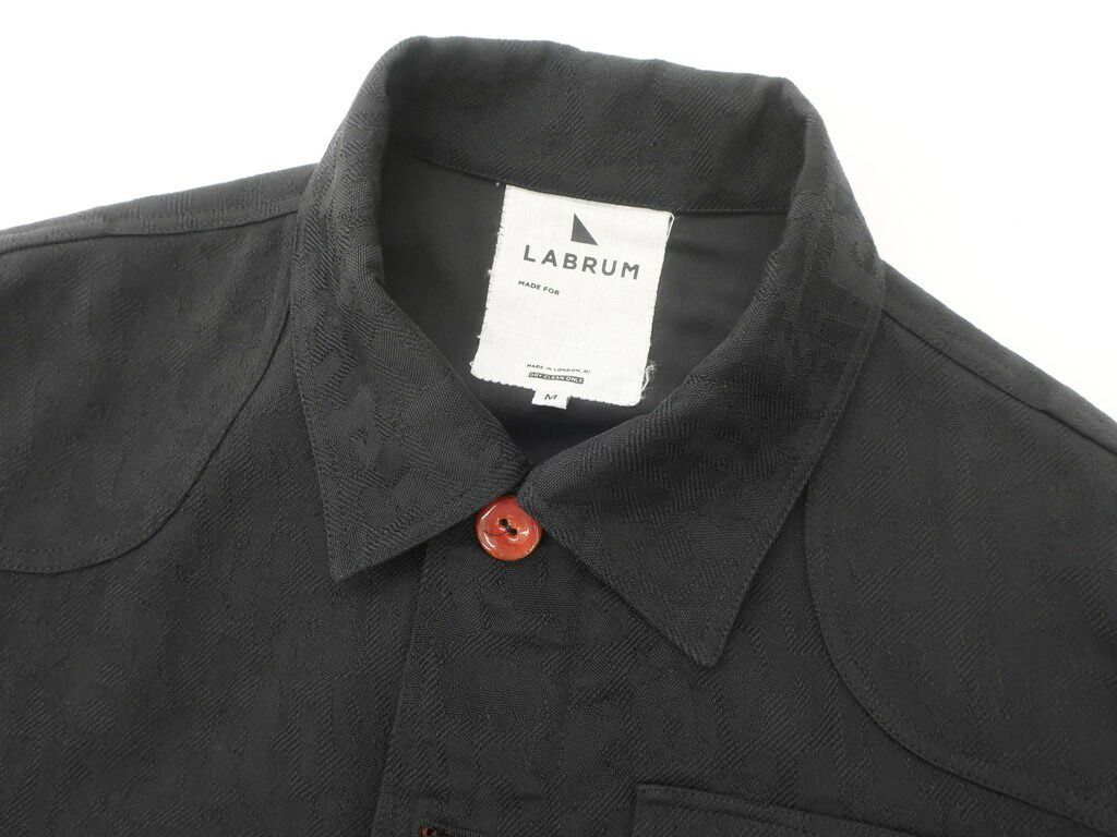 【新品】ラブラム ロンドン LABRUM LONDON 2021年春夏 ナイロンコットン ジャカード セットアップ スーツ ブラック【サイズM/M位】【メンズ】