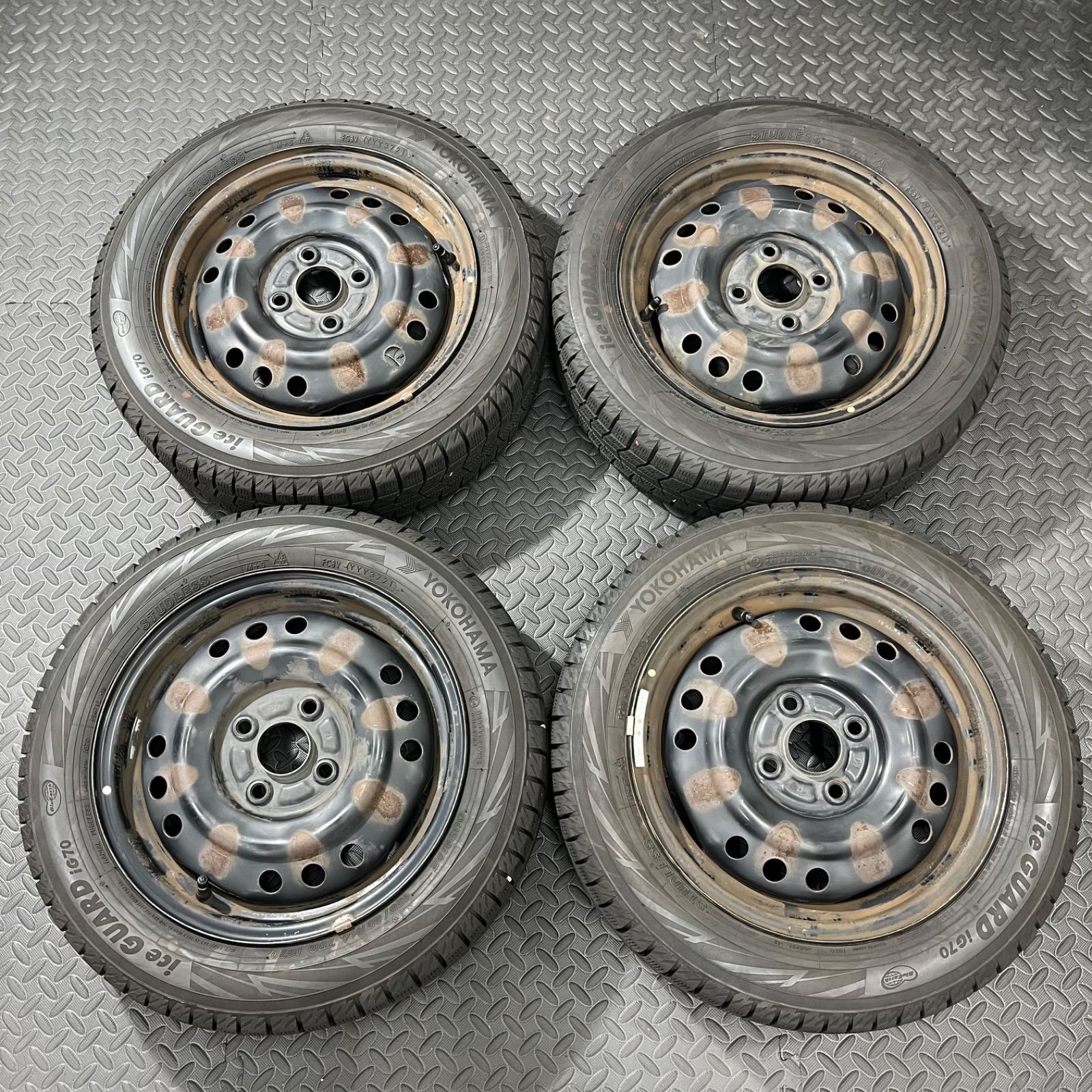 21年製 155 65R14 ヨコハマ アイスガードIG70 ダイハツ ミラ ムーヴ タント スタッドレスタイヤ 1067Y