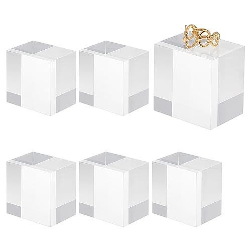 高29.5~30mm OLYCRAFT 6個 アクリルブロック 撮影用アクリルスタンド アクリルスタンド 正方形 展示用ブロック アクリル展示台 ジュエリー陳列 ディスプレイスタンド クリア 展示用スタンド 宝石