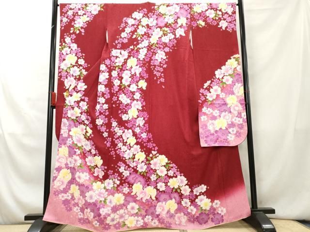 平和屋着物▽豪華振袖 舞花文 暈し染め 金銀彩 金糸 京都きもの