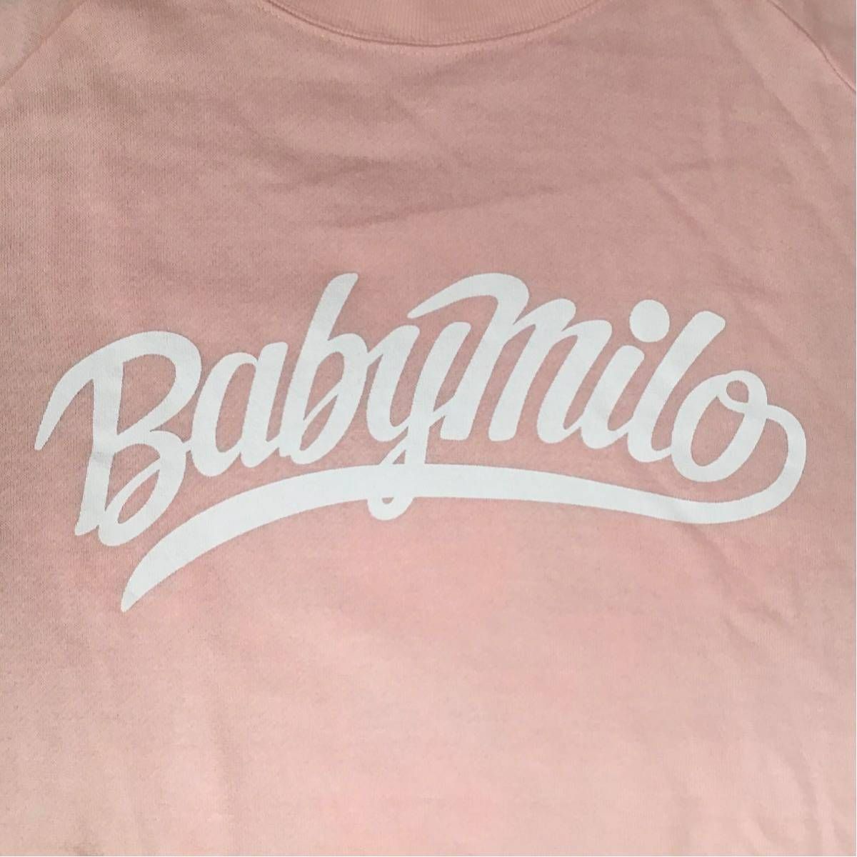 BABY MILO LOGO 長袖スウェット Lサイズ Pink a bathing ape BAPE